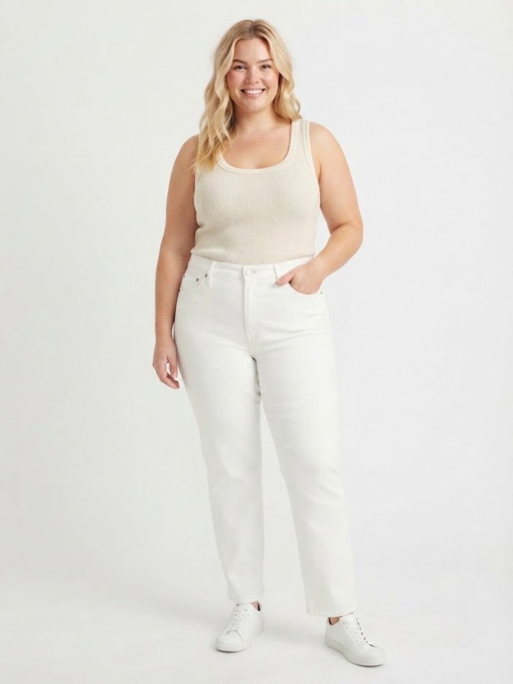 Madewell Perfect Vintage High Rise Straight Leg Jeans White Plus Size 32 NWT